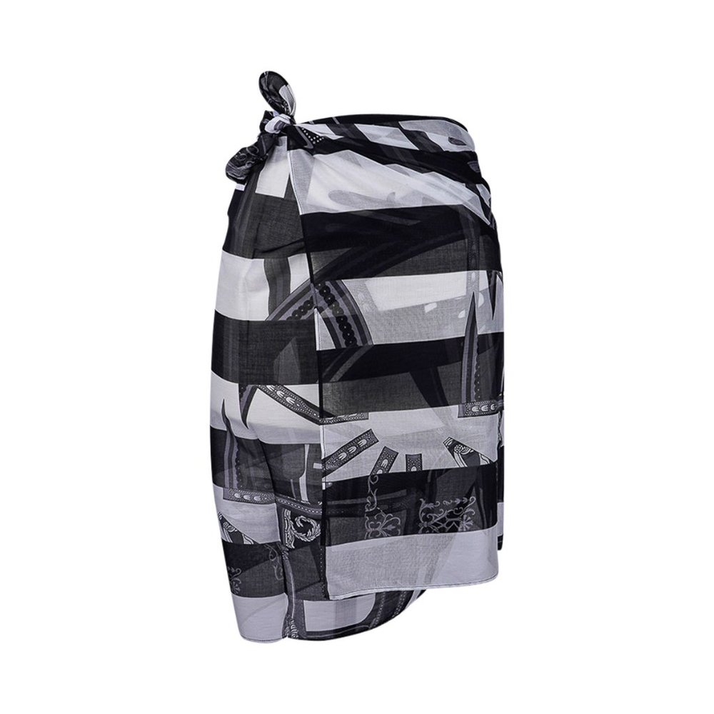 Hermes Pareo Berline Bayade Print Black / Grey / White